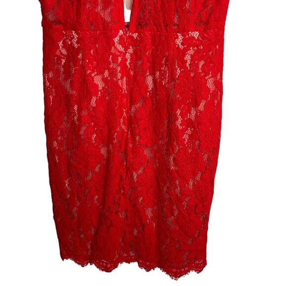 Sans Souci Red Lace Halter Sleeveless bodycon Dress Size XL - Picture 9 of 13